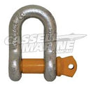 Rated Dee Shackles - Yellow Pin-RWB-Cassell Marine