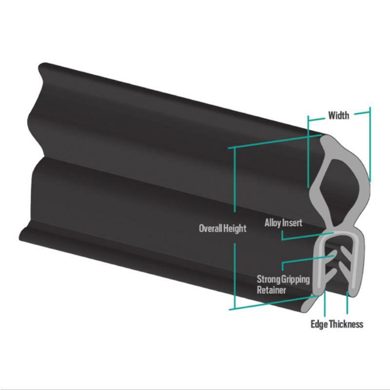 Relaxn EPDM Edge Trim Seal with Alloy Insert