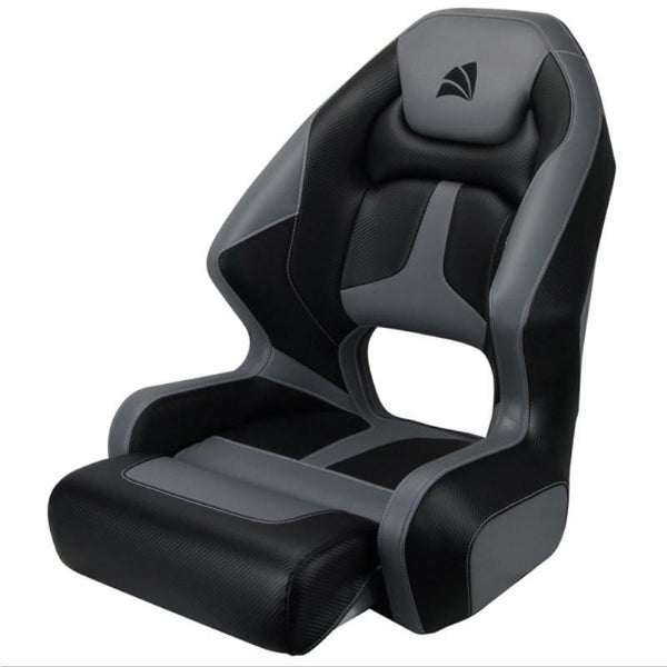 Relaxn Mako Premium Boat Seat - Black Carbon / Grey-SAW-Cassell Marine