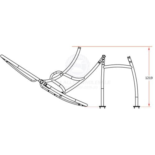 RELAXN T-TOP UNIVERSAL FOLDING T-TOP Black or Clear Anodised