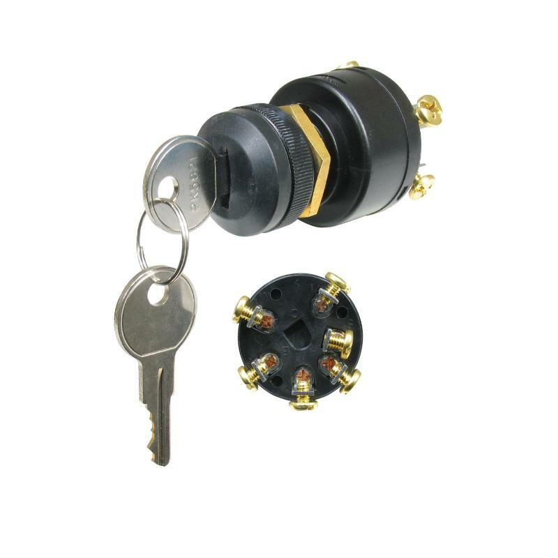 Sierra Marine Ignition Switch - Short Shaft 6 Terminals