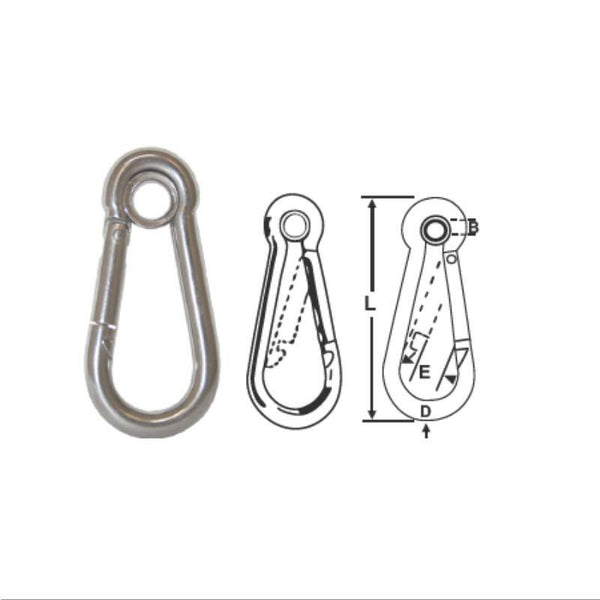 Snap Hooks With Eye - Stainless Steel