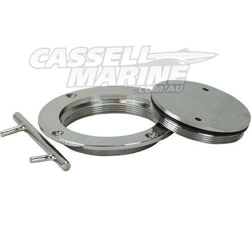 Stainless Steel 316 Deck Plate 75mm with Key Inspection Port-Cassell Marine-Cassell Marine