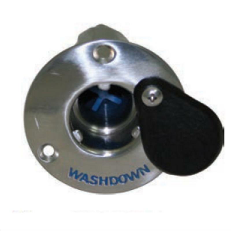 Stainless Steel DECK WASH 3 Groove Connector with 130 Angled Connector with On / Off Faucet On Connector FLUSHER