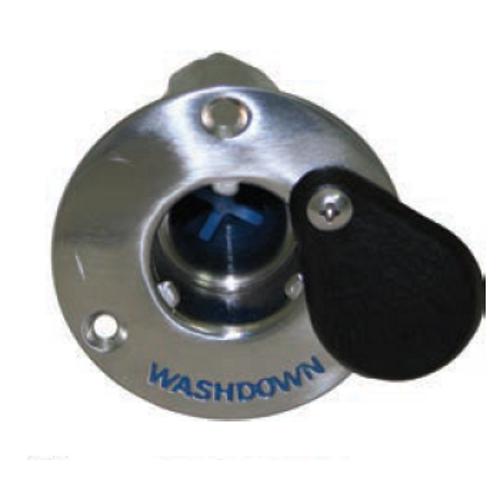 Stainless Steel DECK WASH 3 Groove Connector with 130 Degree Angled Hose Adaptor FLUSHER