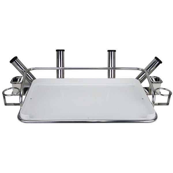 Stainless Steel Deluxe Bait Station with Rod Holders & Legs