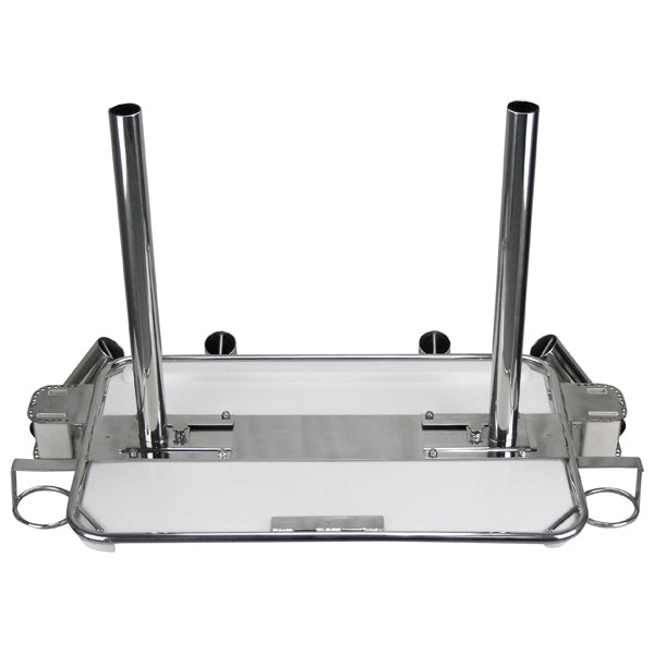 Stainless Steel Deluxe Bait Station with Rod Holders & Legs