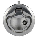 Stainless Steel Round Flush Pull Catch - Locking