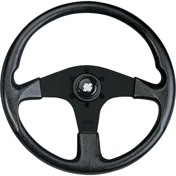 Steering Wheel - Black Soft Grip, Black Spokes-SAW-Cassell Marine