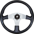 Steering Wheel - Black Soft Grip, Silver Spokes-SAW-Cassell Marine