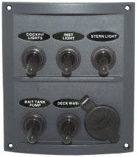 Switch Panel - Water Resistant 5 Gang-RWB-Cassell Marine