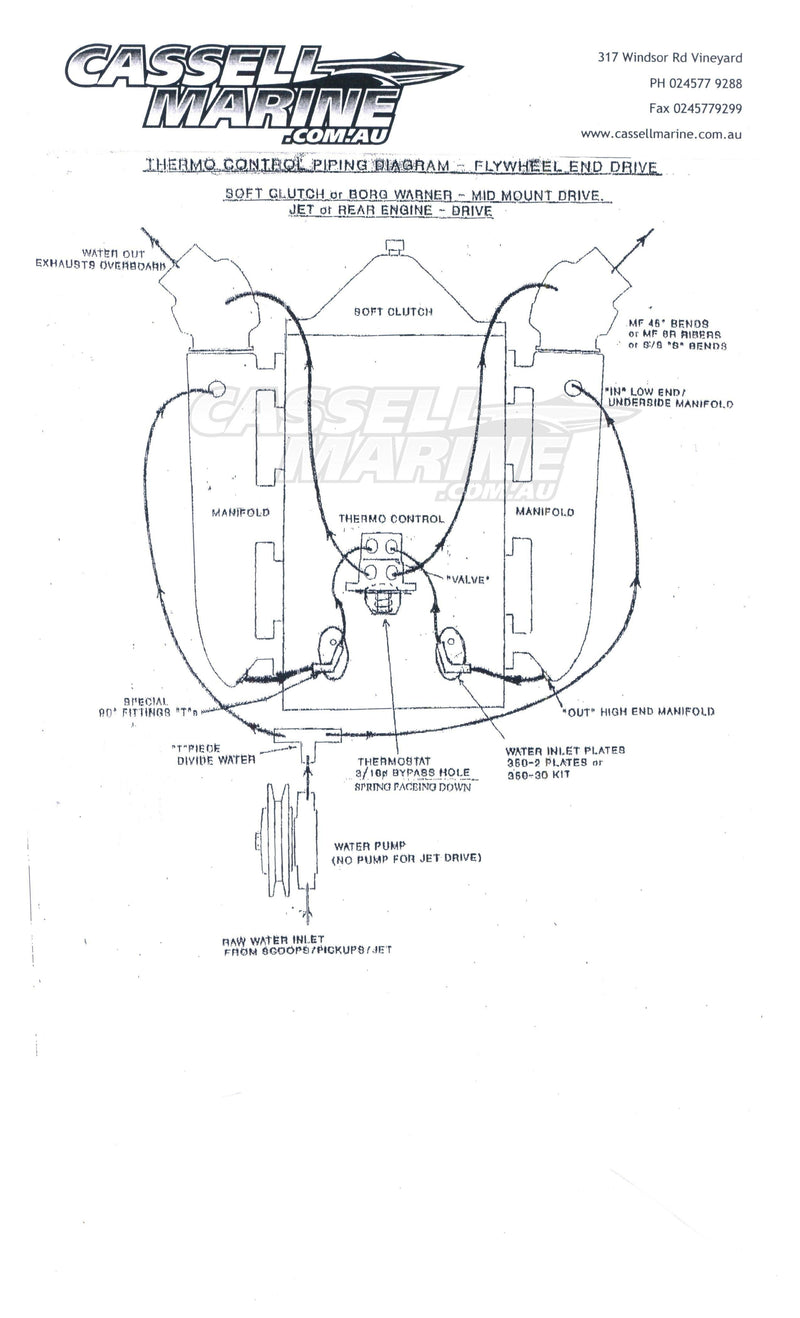 Thermo Control - Chev & Holden 308 Flywheel Driven-Cassell Marine-Cassell Marine