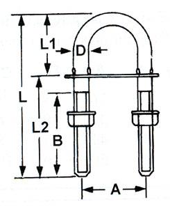 U Bolt Standard Stainless 316-RWB-Cassell Marine