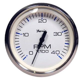 Faria TACHO 4000 RPM Chesapeake SS White